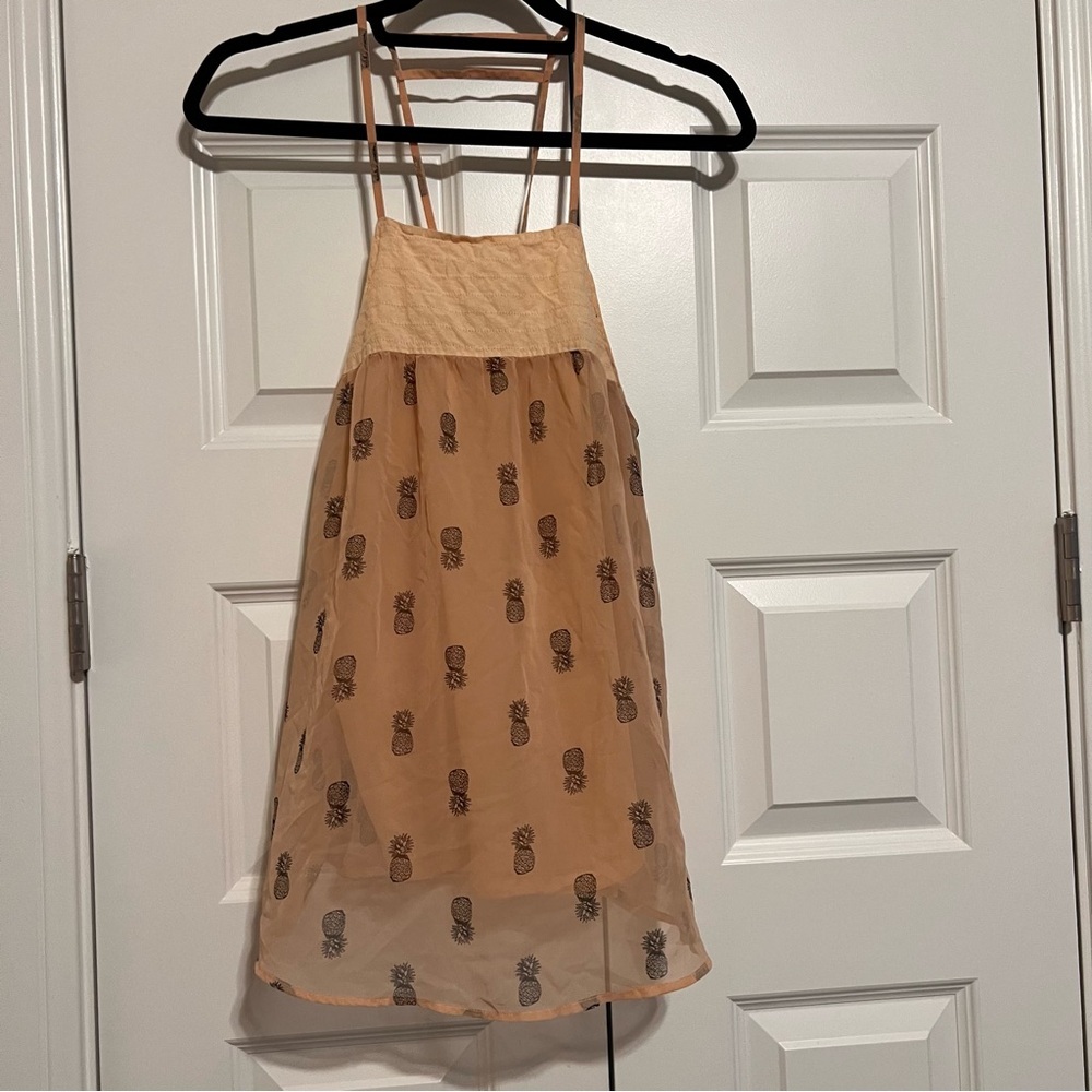 O'Neill Women's Tan Camisole with Pineapple Print